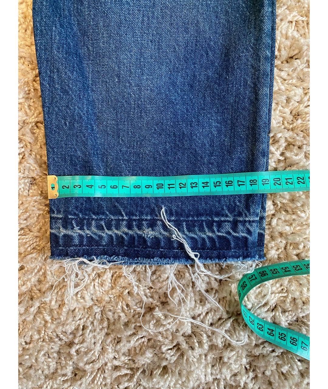 OFF-WHITE Синие хлопковые джинсы скинни, фото 8