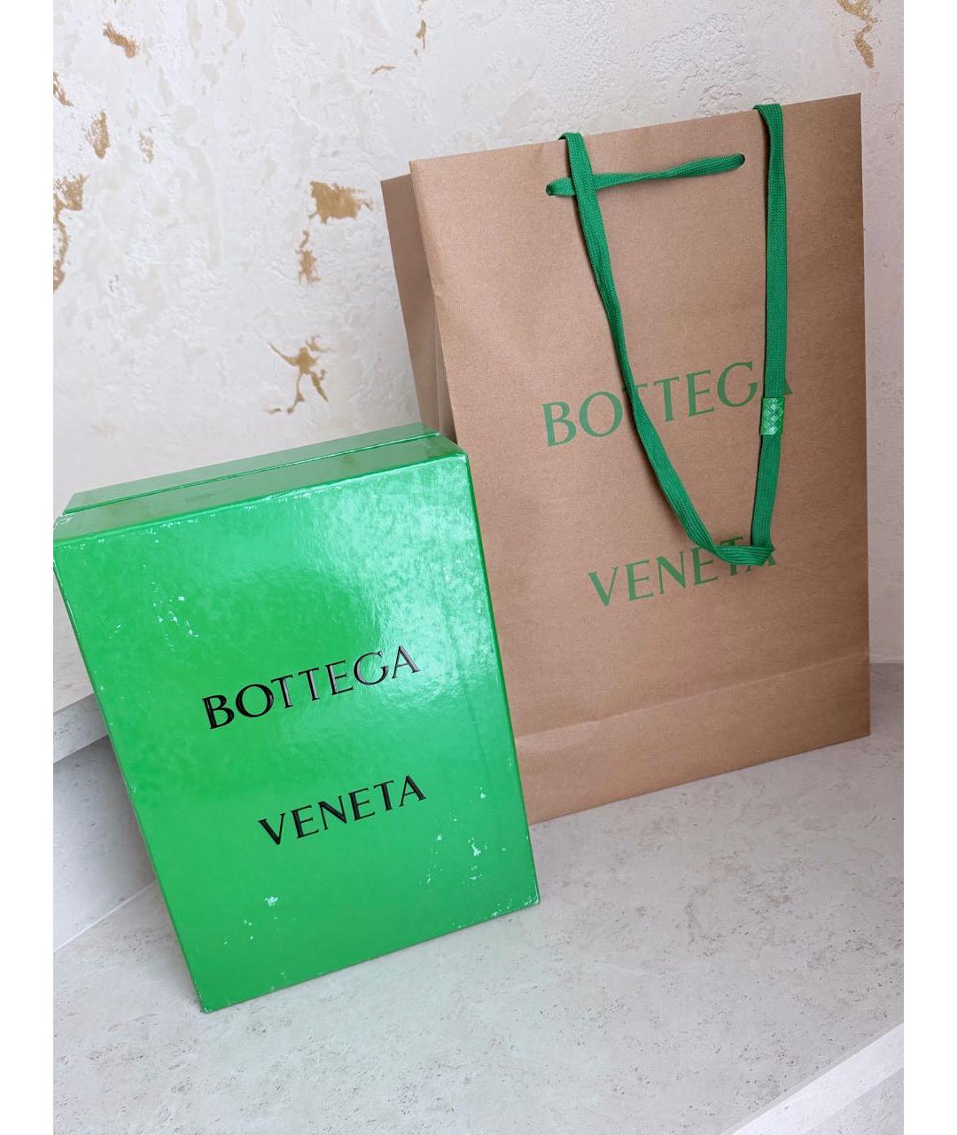 BOTTEGA VENETA Бордовые кожаные мюли, фото 8