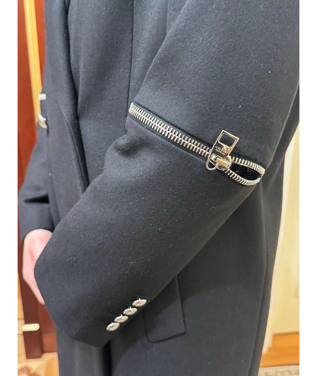 ALEXANDER MCQUEEN Темно-синее шерстяное пальто, фото 4