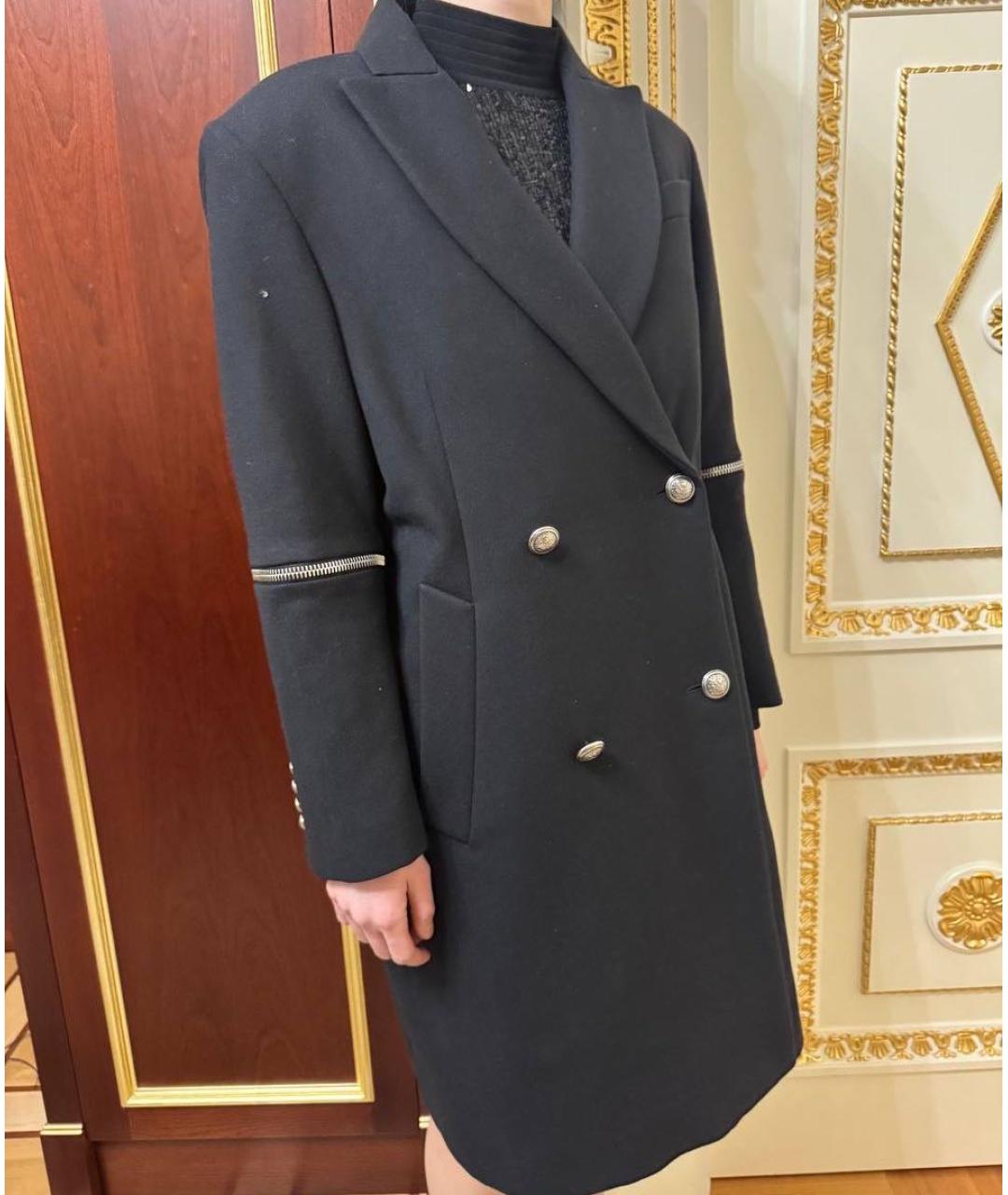 ALEXANDER MCQUEEN Темно-синее шерстяное пальто, фото 3