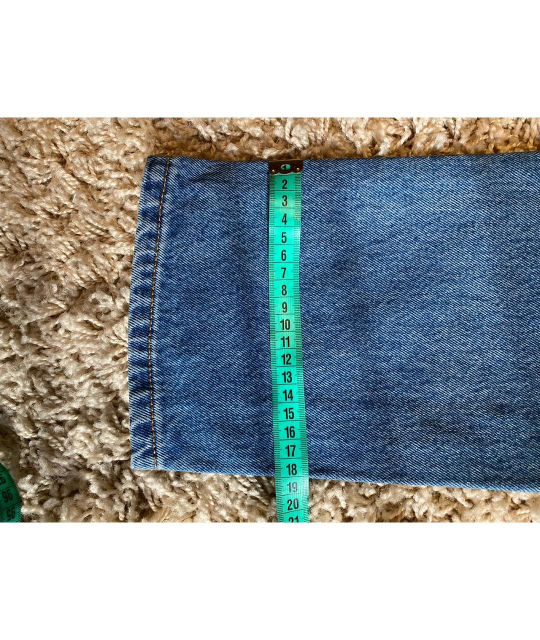 OFF-WHITE Синие хлопковые джинсы скинни, фото 7