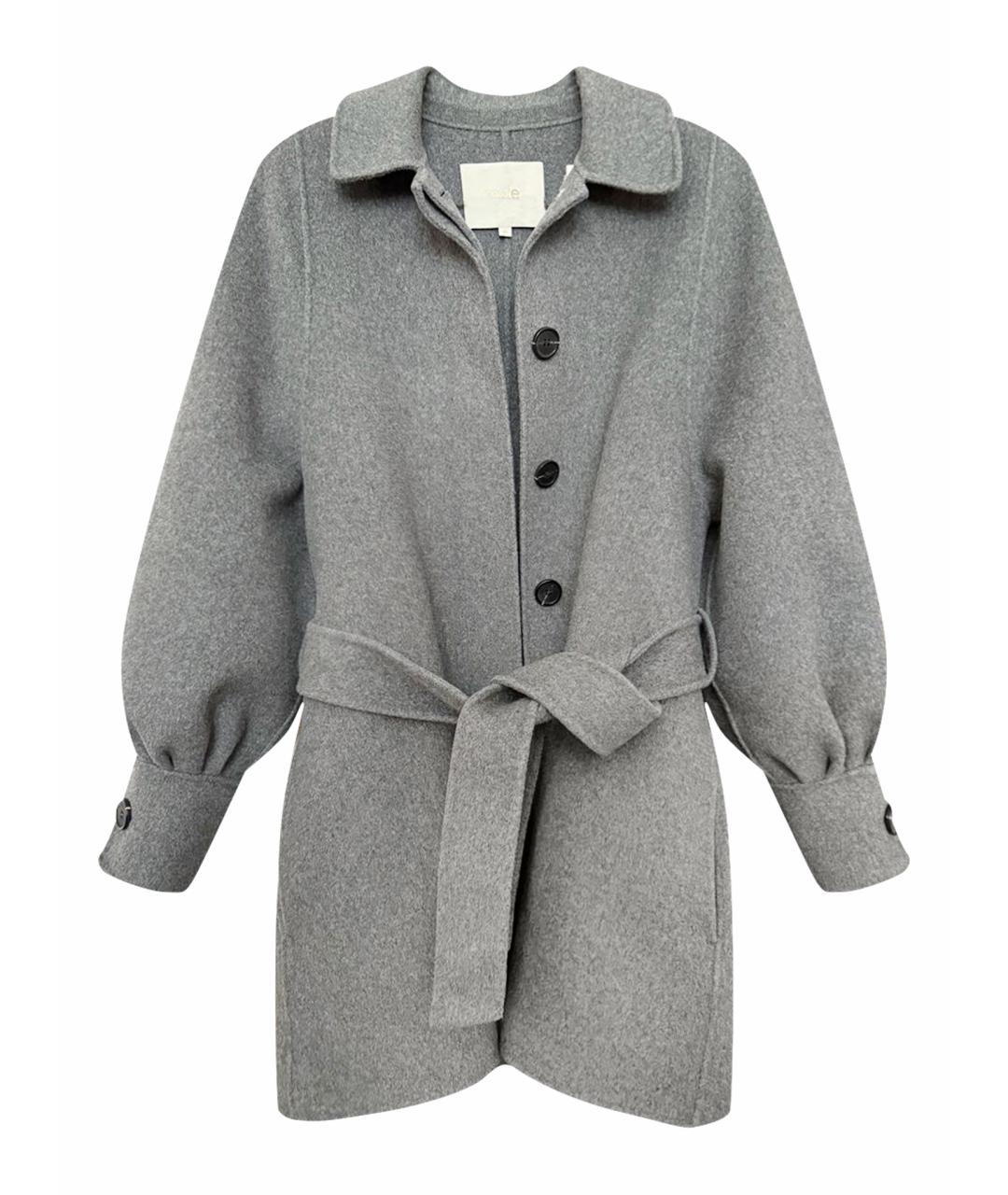 MAJE Серое шерстяное пальто, фото 1