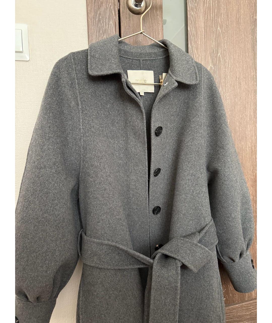 MAJE Серое шерстяное пальто, фото 4