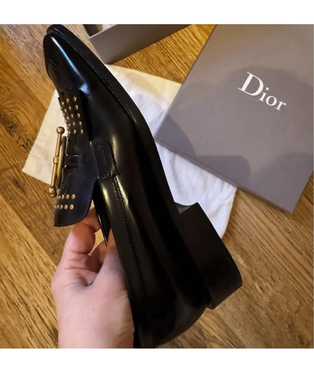 CHRISTIAN DIOR Черные кожаные туфли, фото 6