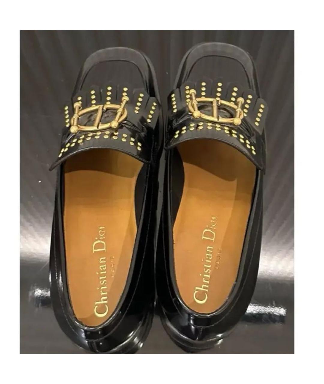 CHRISTIAN DIOR Черные кожаные туфли, фото 2