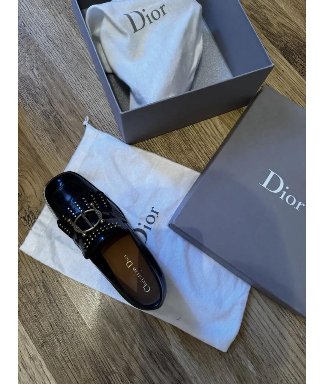 CHRISTIAN DIOR Черные кожаные туфли, фото 4