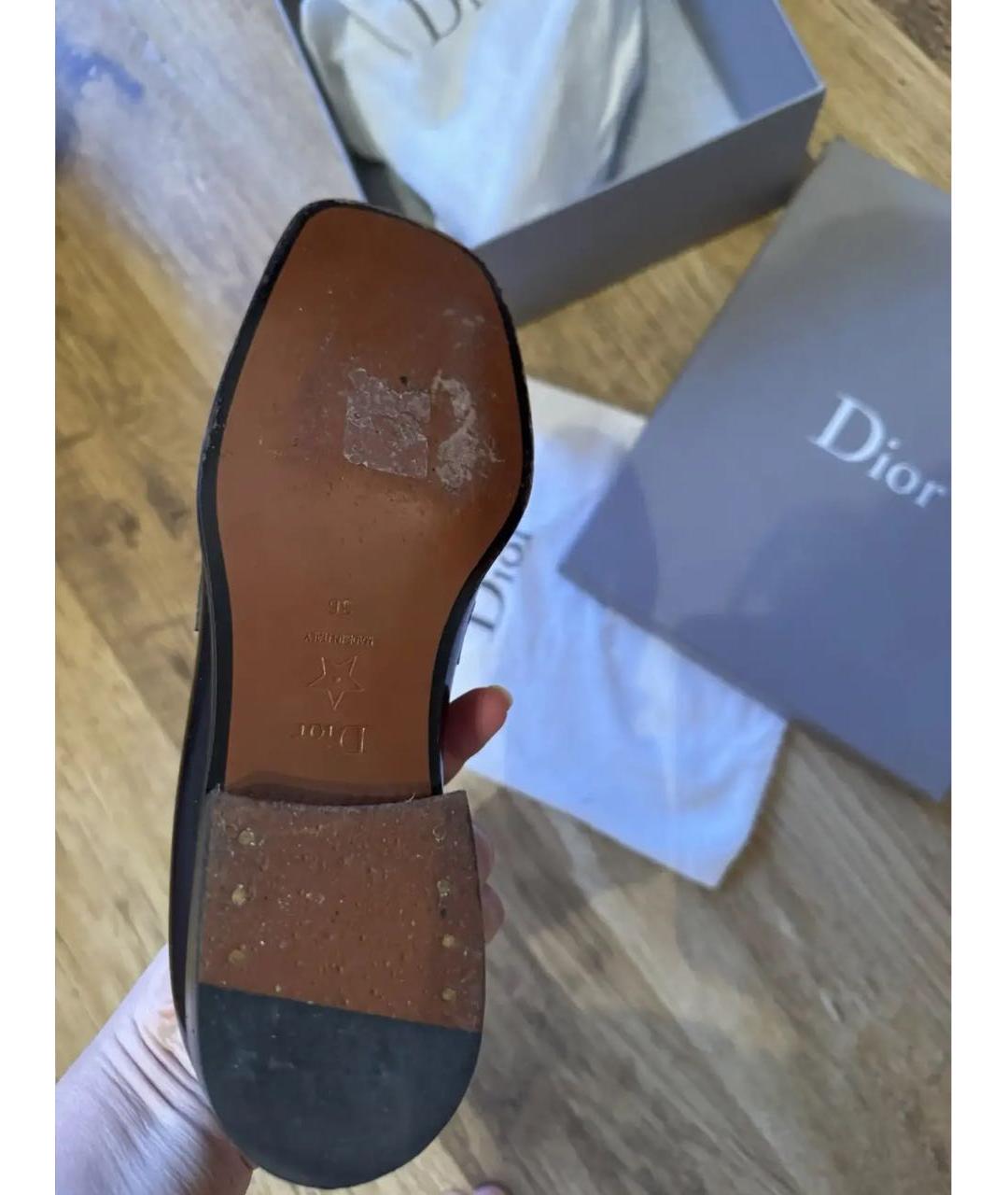 CHRISTIAN DIOR Черные кожаные туфли, фото 5