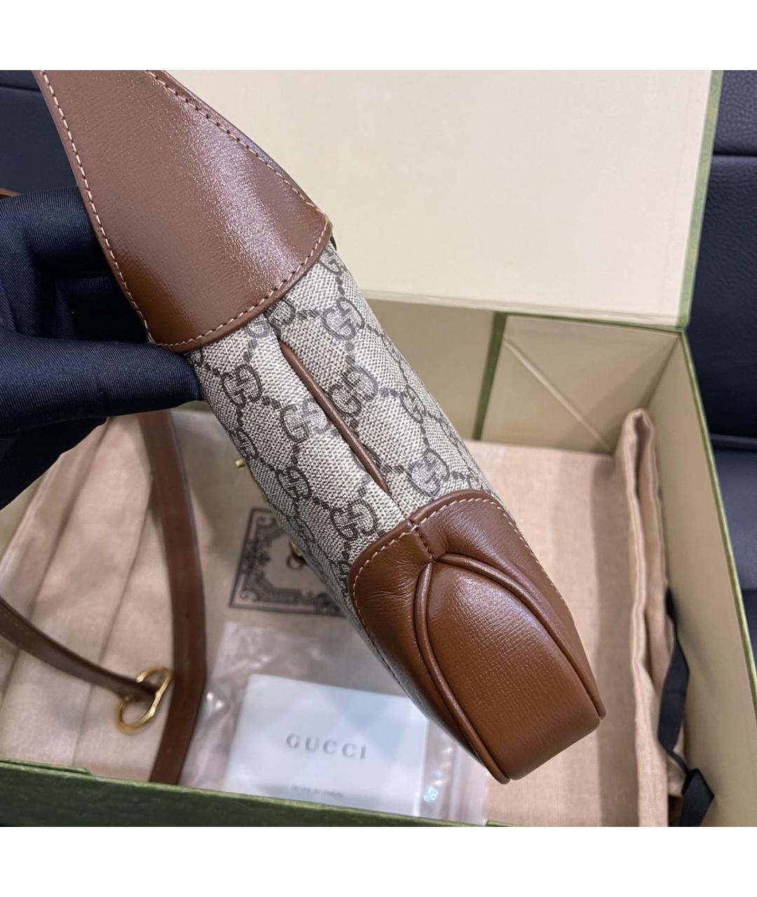 GUCCI Коричневая сумка с короткими ручками, фото 4