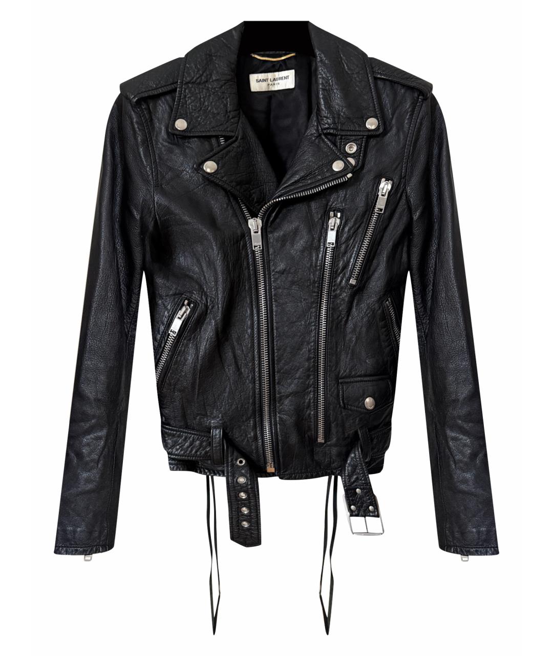 SAINT LAURENT Черная кожаная куртка, фото 1