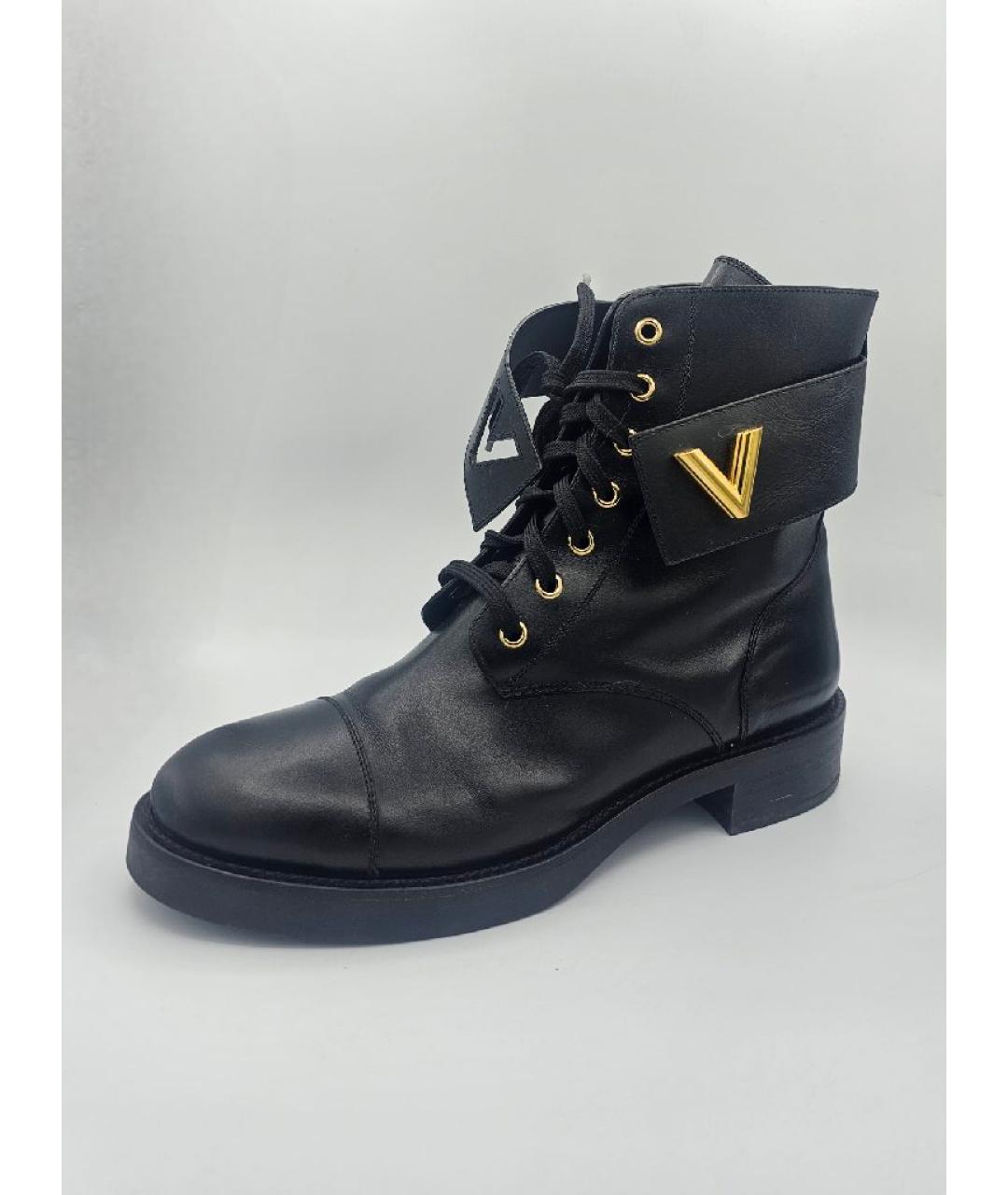 LOUIS VUITTON Черные кожаные ботинки, фото 4