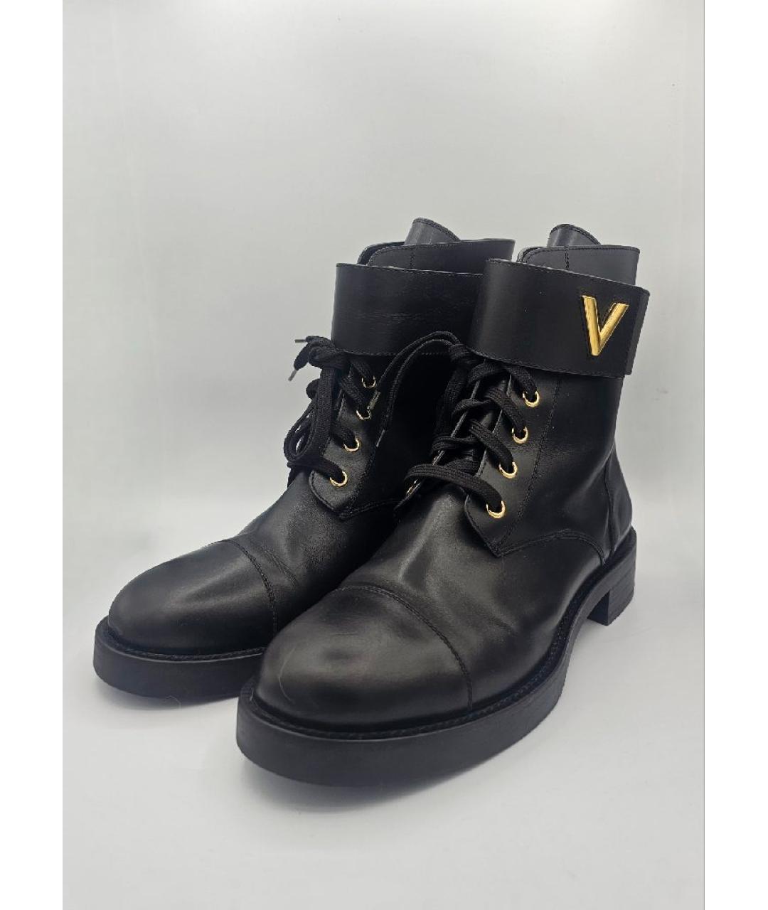 LOUIS VUITTON Черные кожаные ботинки, фото 2