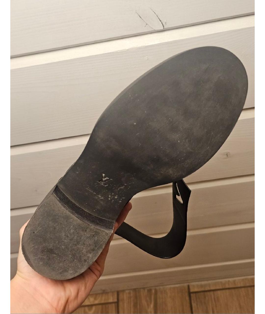 LOUIS VUITTON Черные кожаные ботинки, фото 5