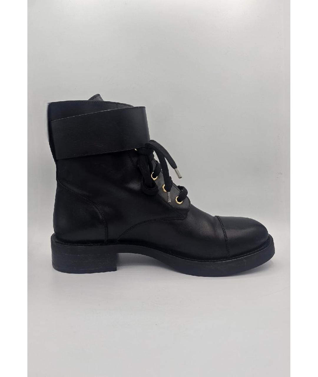 LOUIS VUITTON Черные кожаные ботинки, фото 3