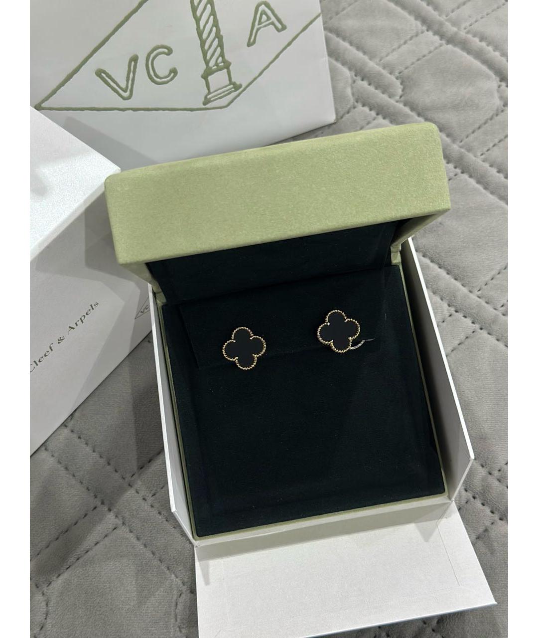 VAN CLEEF & ARPELS Черные серьги из желтого золота, фото 3