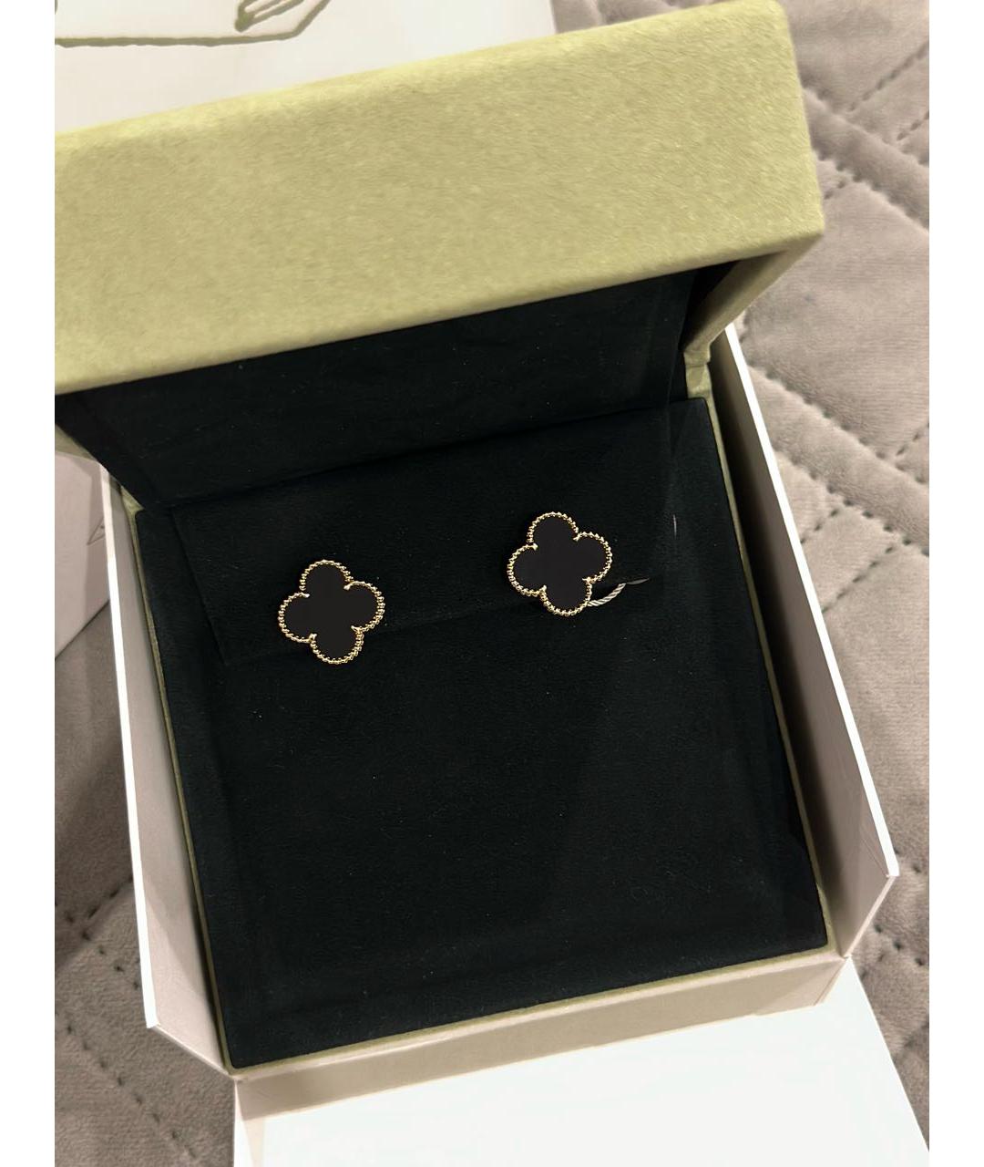 VAN CLEEF & ARPELS Черные серьги из желтого золота, фото 4