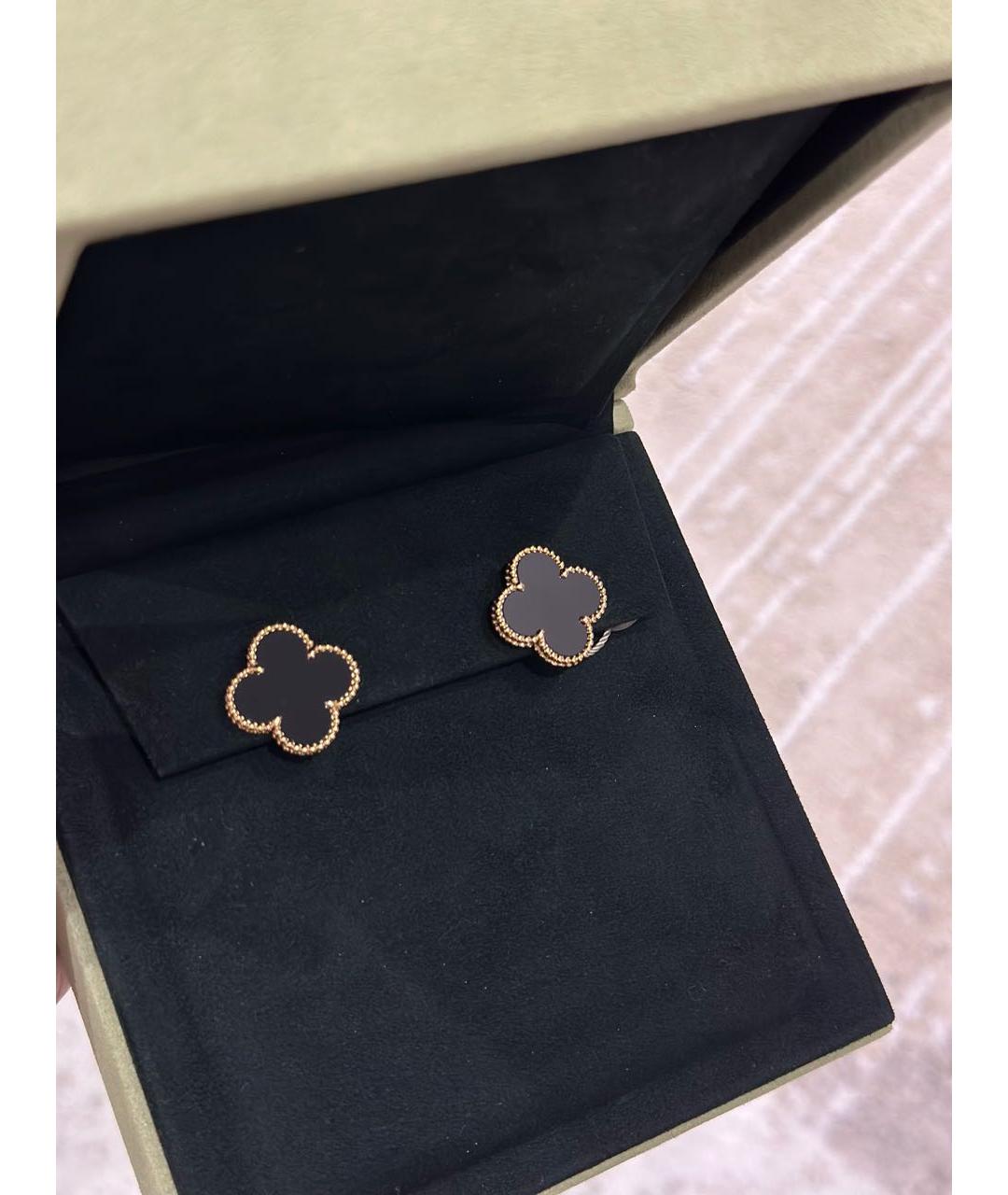 VAN CLEEF & ARPELS Черные серьги из желтого золота, фото 2