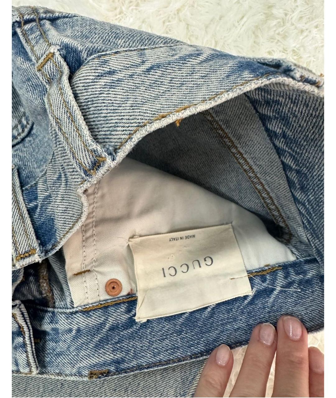 GUCCI Голубые джинсы скинни, фото 4