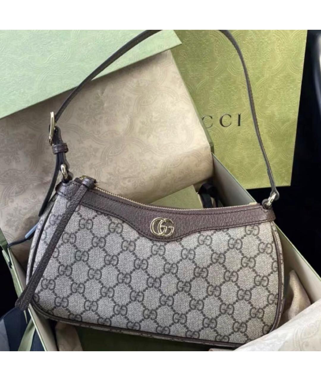 GUCCI Коричневая сумка с короткими ручками, фото 4