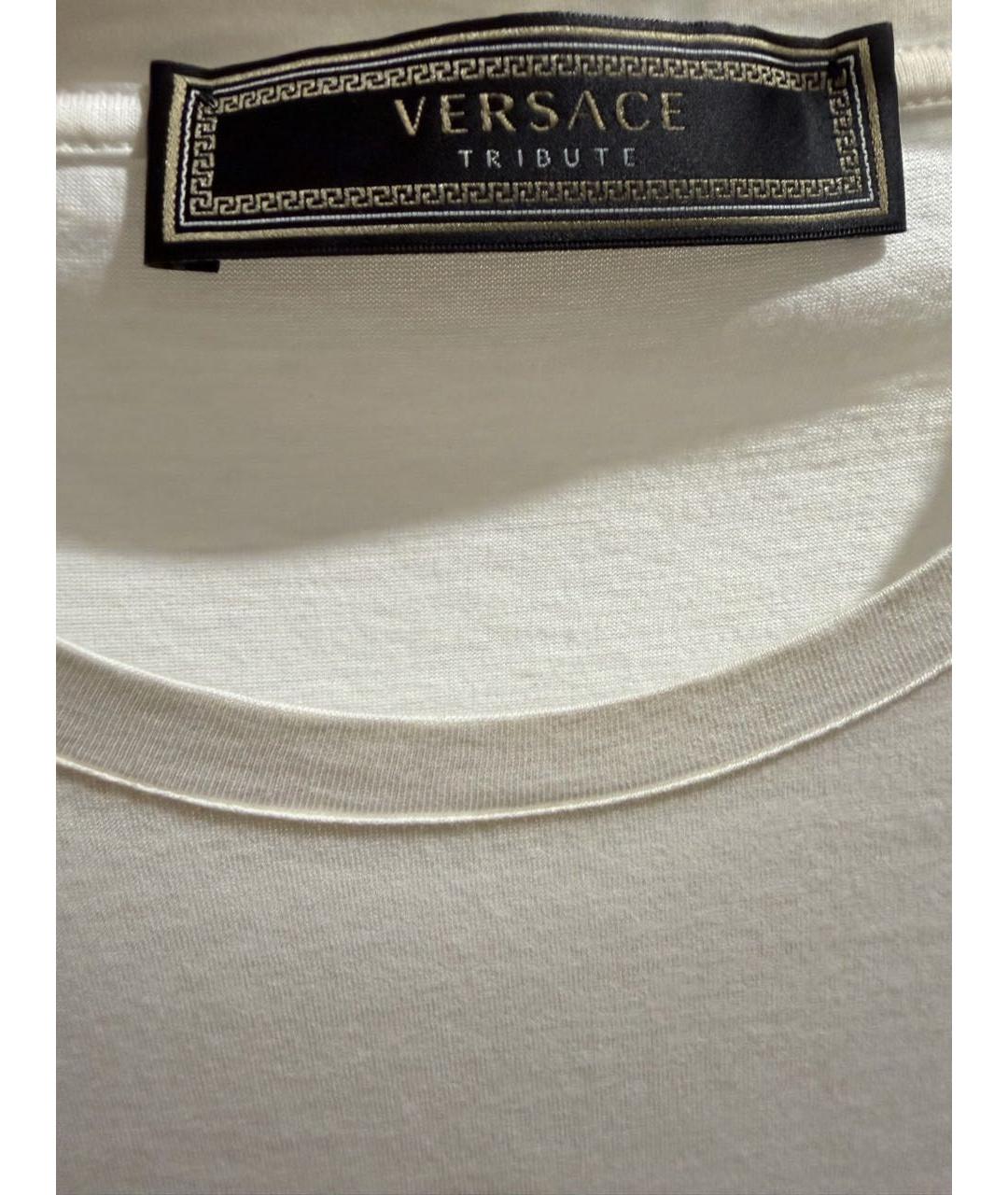 VERSACE Белая хлопковая футболка, фото 3