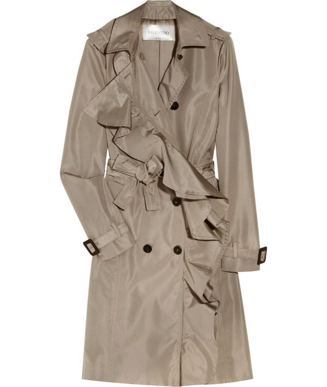 VALENTINO Бежевый шелковый тренч/плащ, фото 9