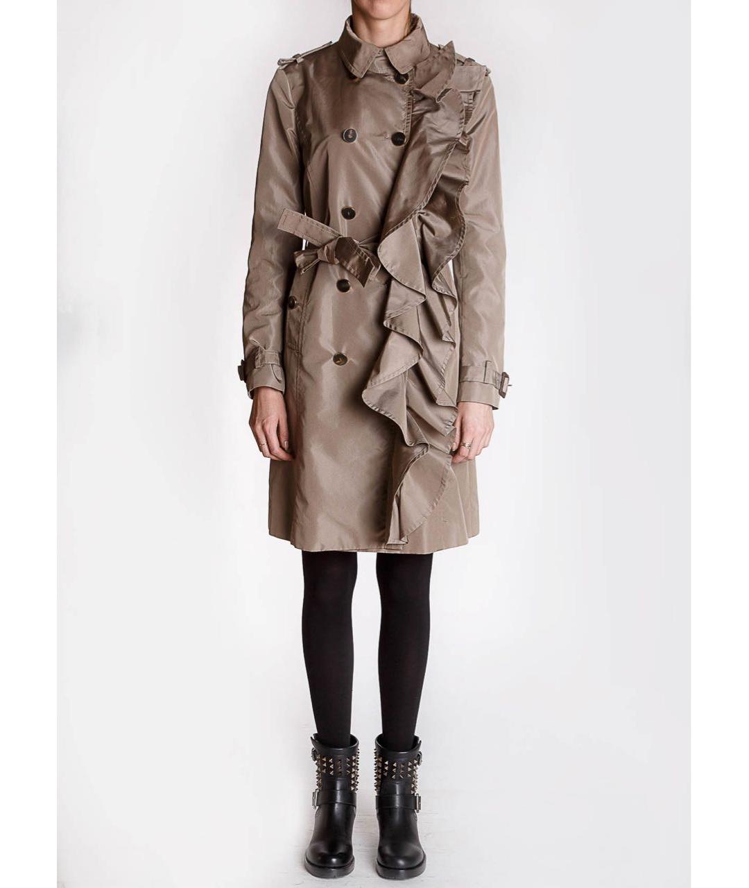VALENTINO Бежевый шелковый тренч/плащ, фото 2