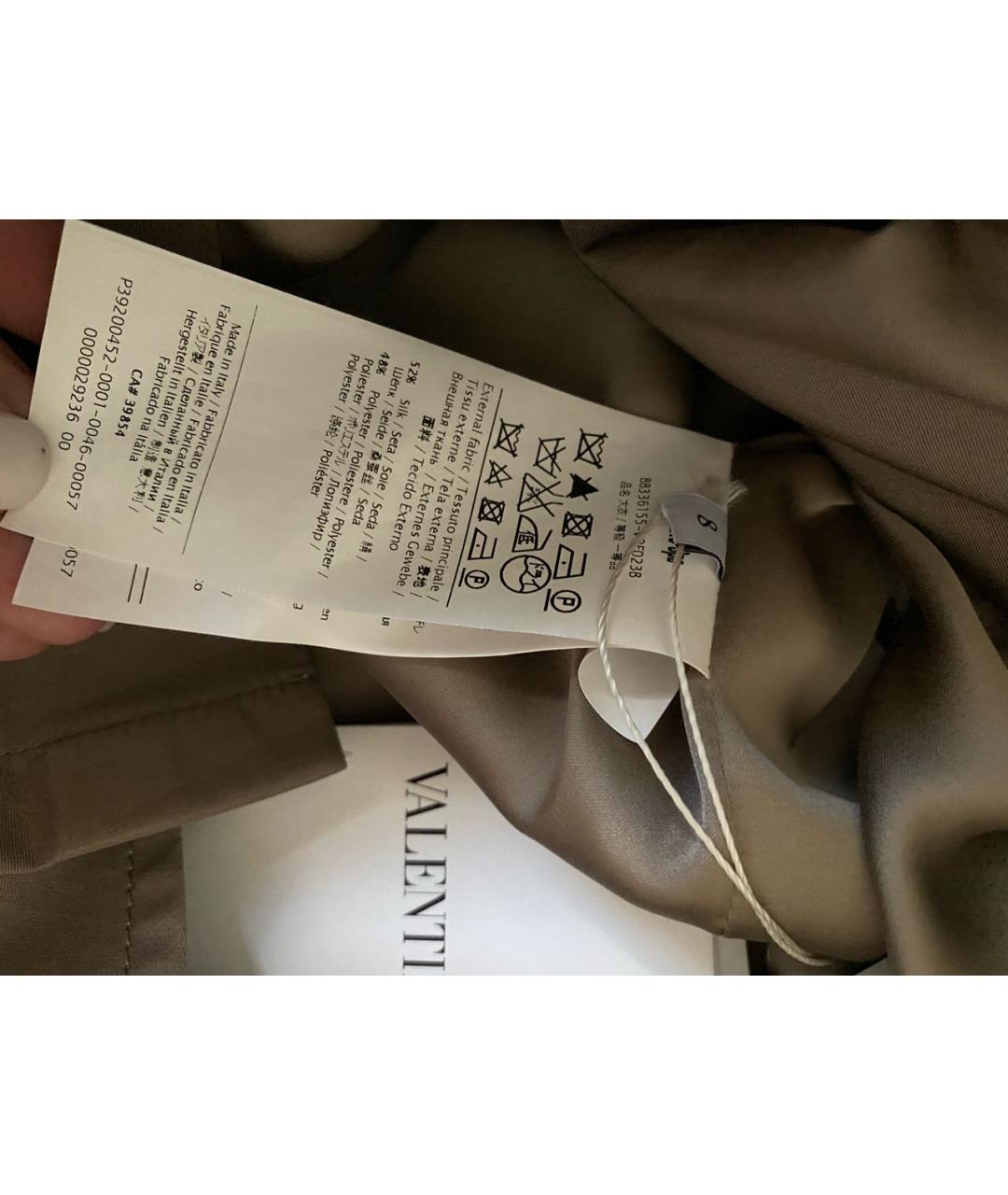 VALENTINO Бежевый шелковый тренч/плащ, фото 8