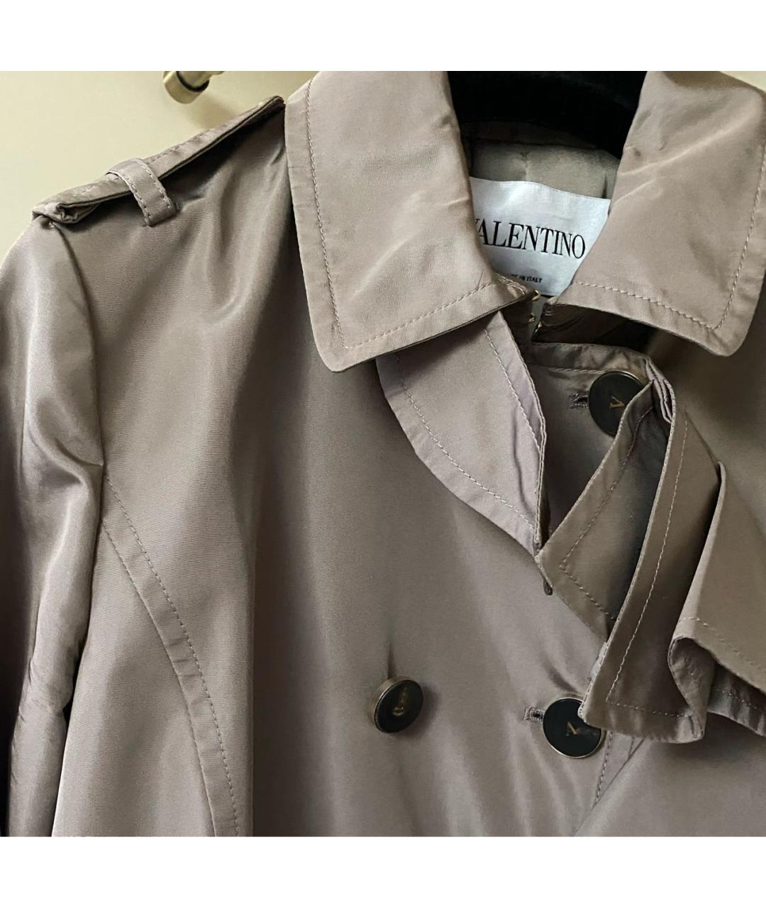 VALENTINO Бежевый шелковый тренч/плащ, фото 6