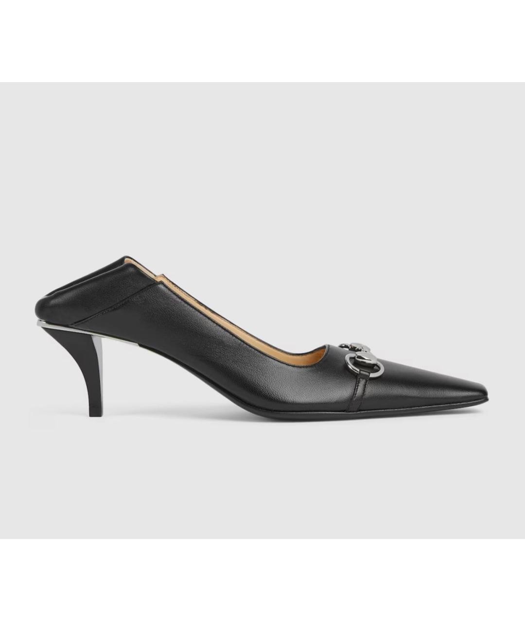 GUCCI Черные кожаные туфли, фото 6