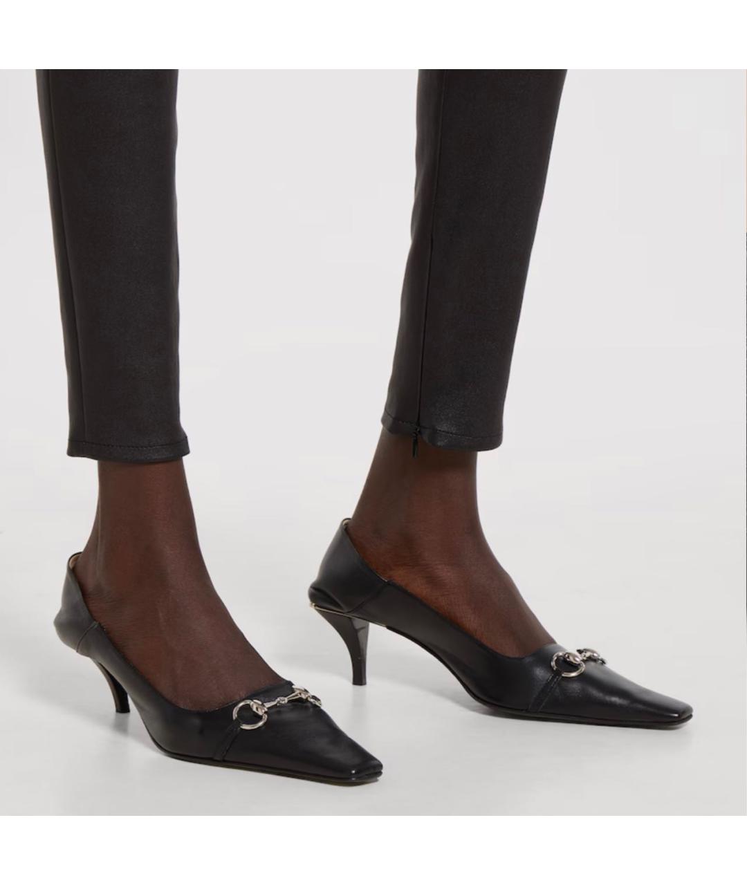 GUCCI Черные кожаные туфли, фото 3