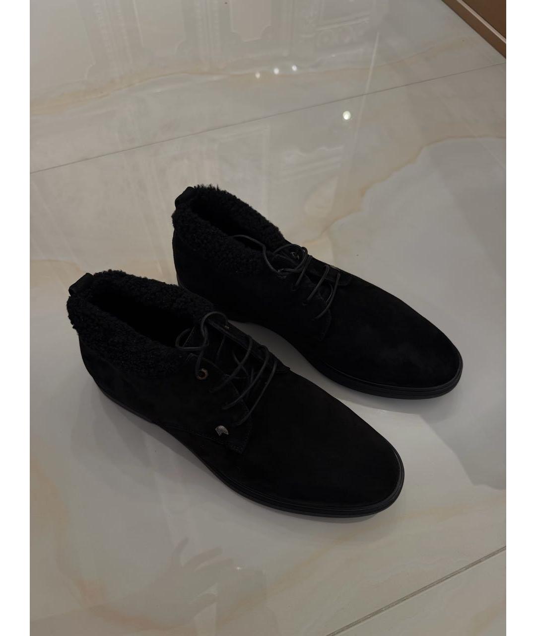 STEFANO RICCI Черные замшевые низкие ботинки, фото 8