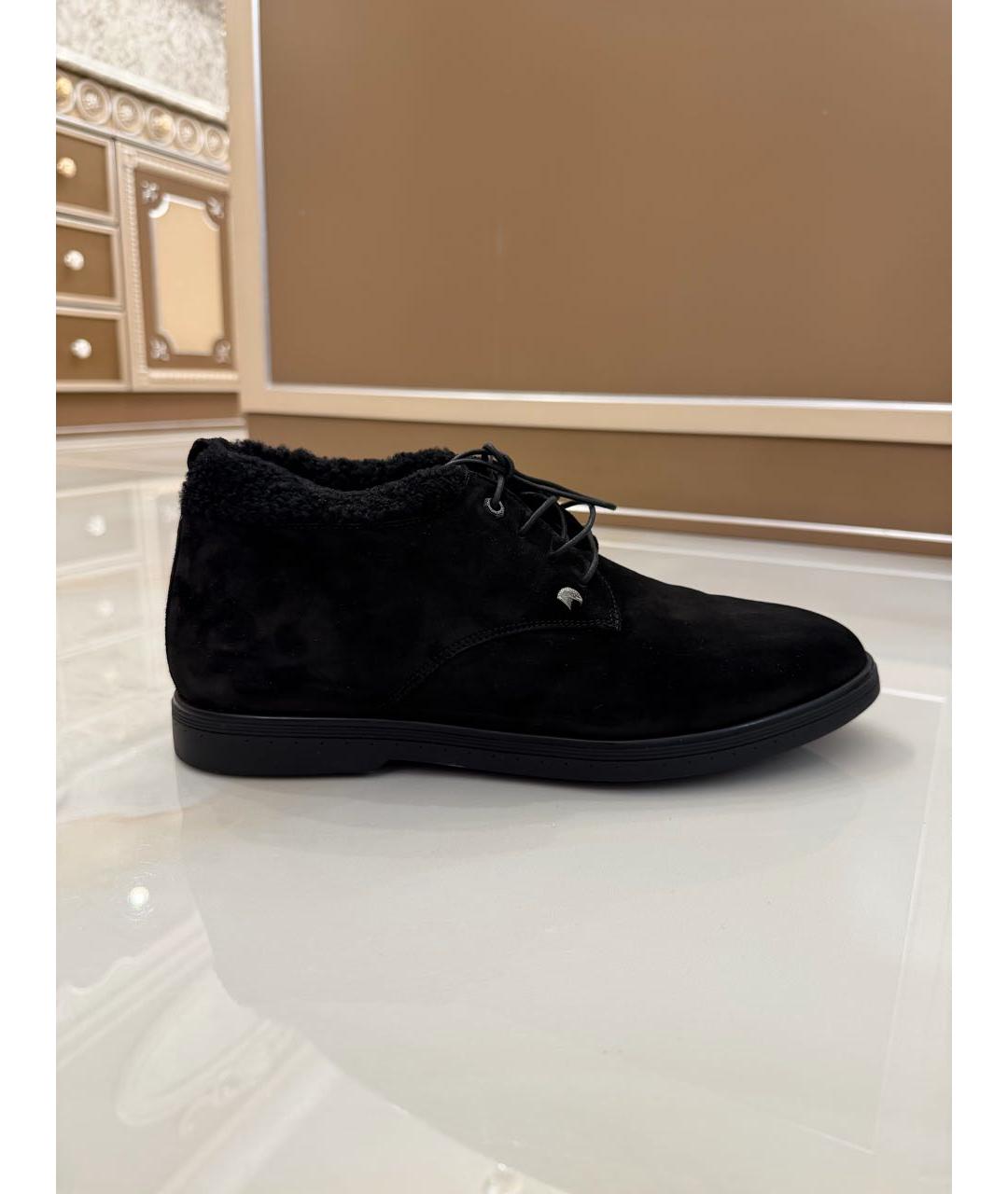 STEFANO RICCI Черные замшевые низкие ботинки, фото 9
