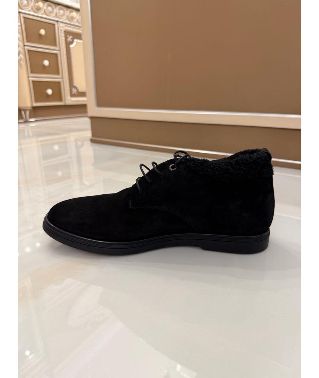 STEFANO RICCI Черные замшевые низкие ботинки, фото 5