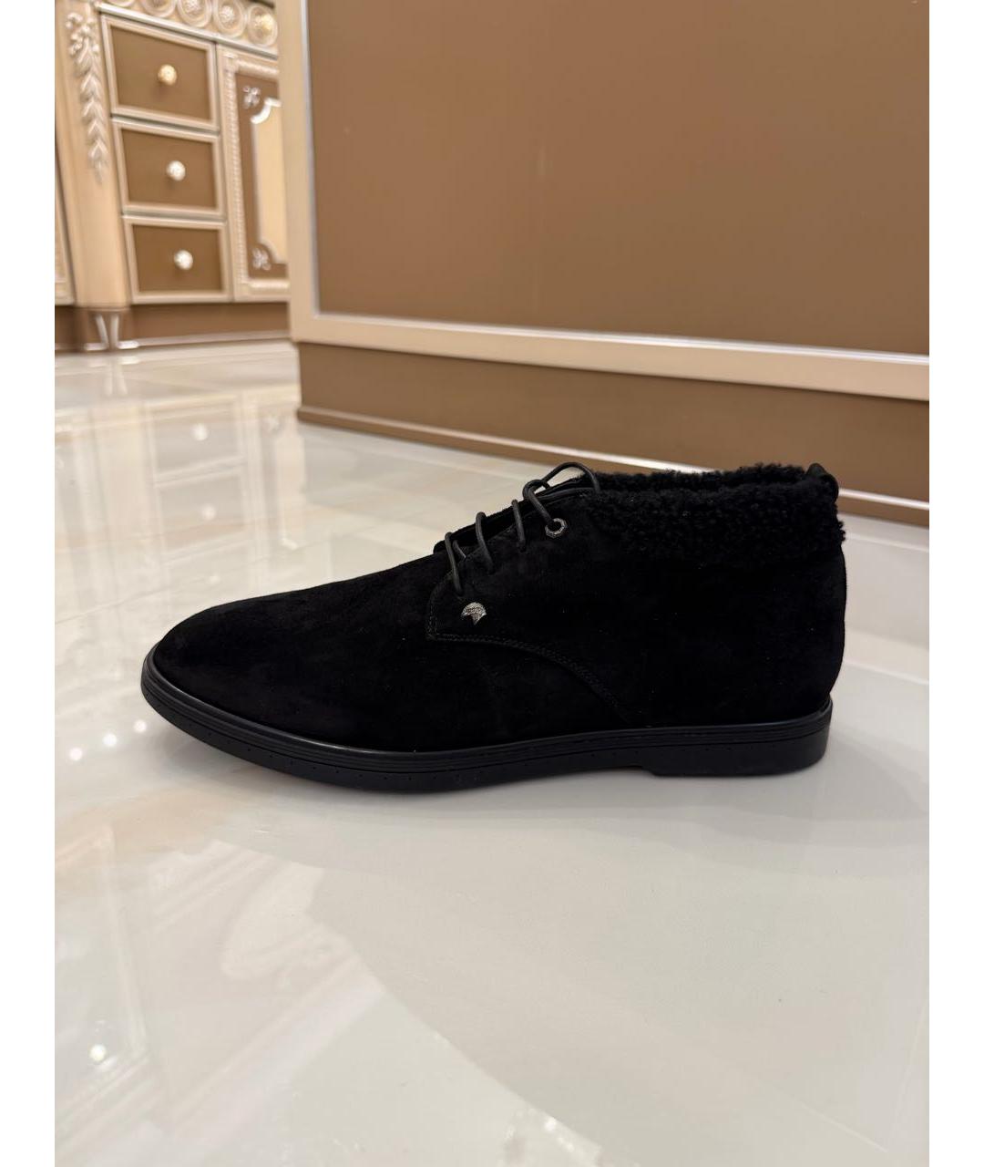 STEFANO RICCI Черные замшевые низкие ботинки, фото 6
