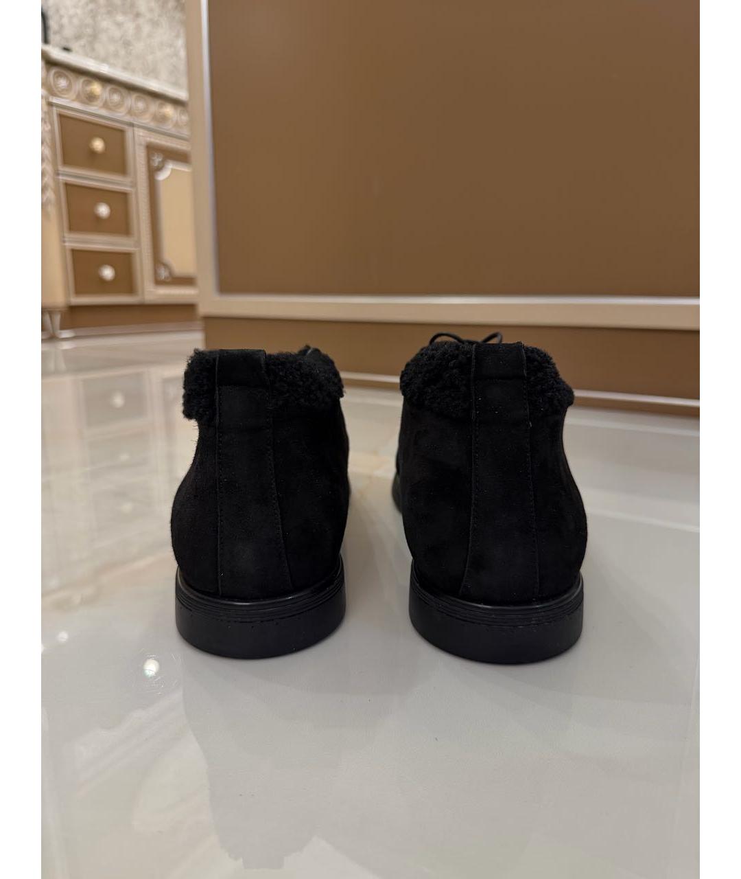 STEFANO RICCI Черные замшевые низкие ботинки, фото 4