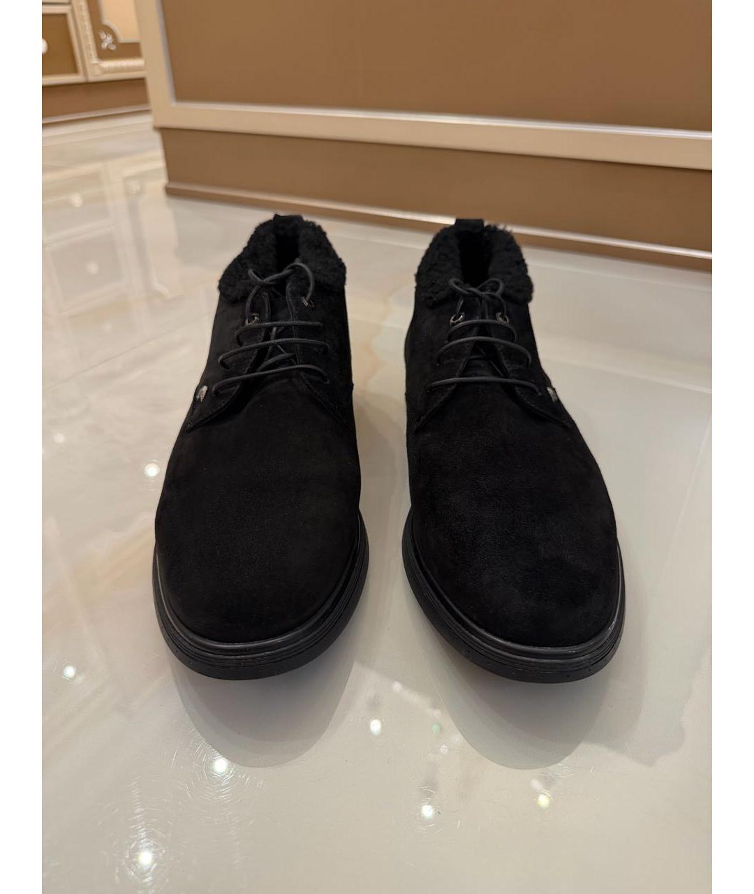 STEFANO RICCI Черные замшевые низкие ботинки, фото 2
