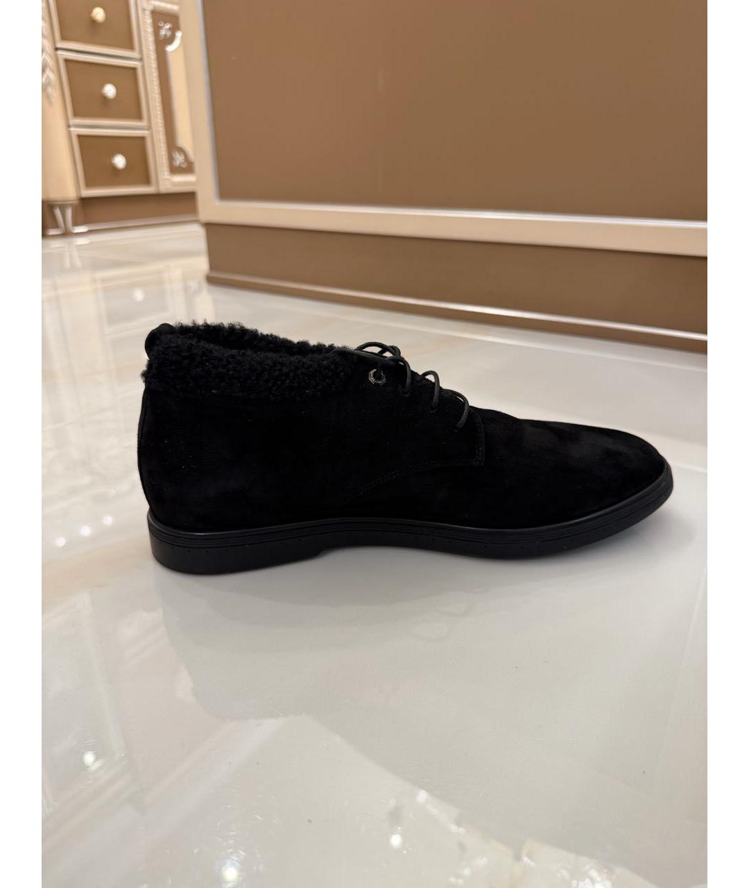 STEFANO RICCI Черные замшевые низкие ботинки, фото 7