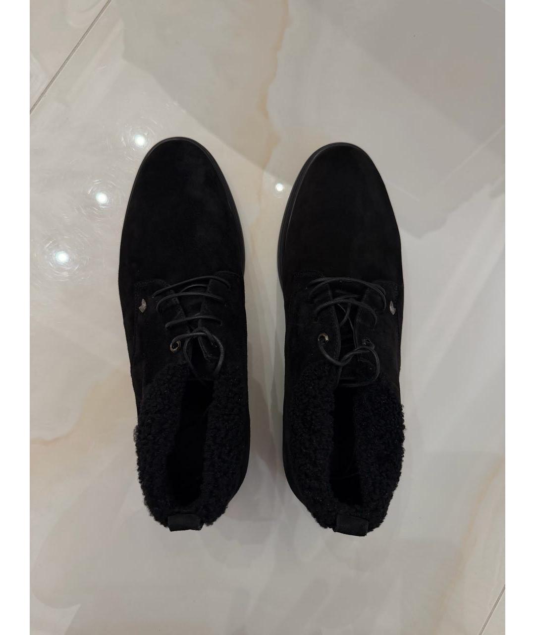STEFANO RICCI Черные замшевые низкие ботинки, фото 3