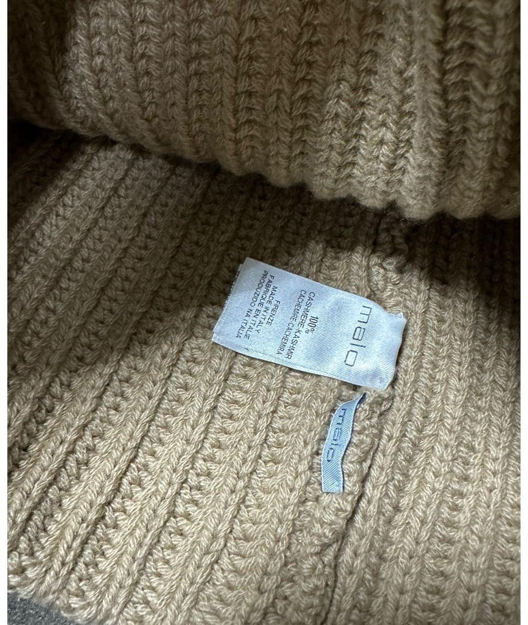 MALO Бежевая кашемировая шапка, фото 2