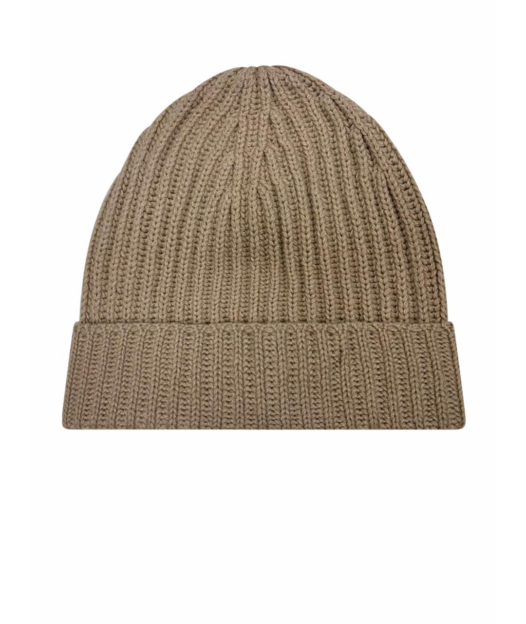 MALO Бежевая кашемировая шапка, фото 1