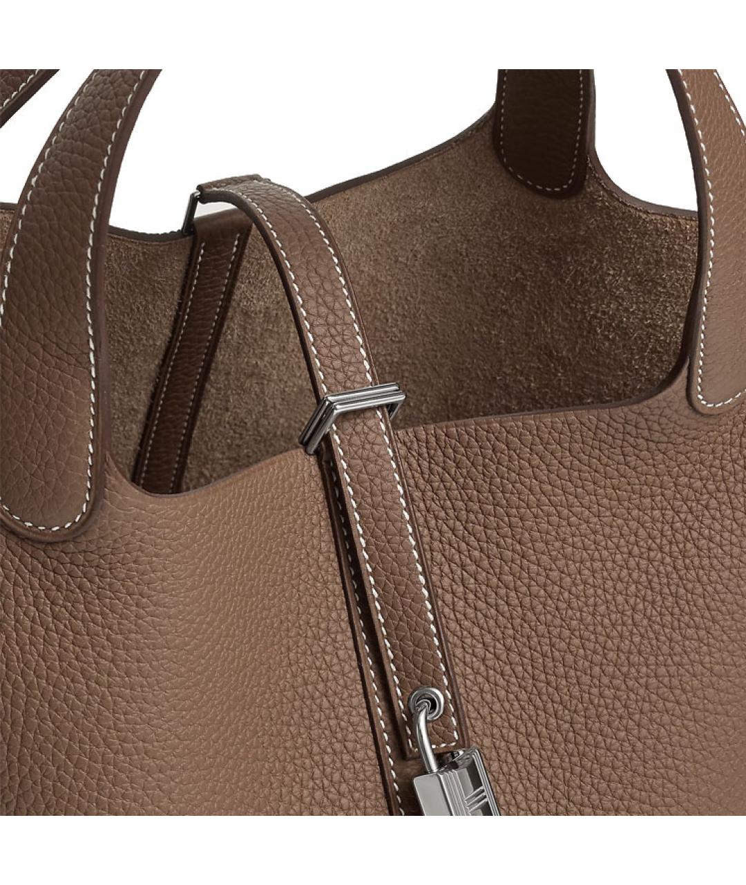 HERMES Коричневая кожаная сумка через плечо, фото 5