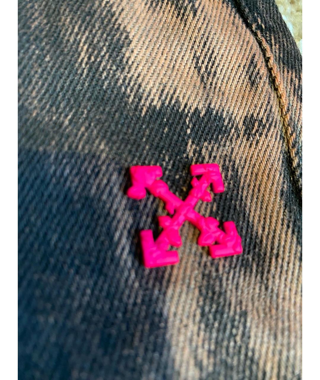 OFF-WHITE Коричневые хлопковые прямые джинсы, фото 4