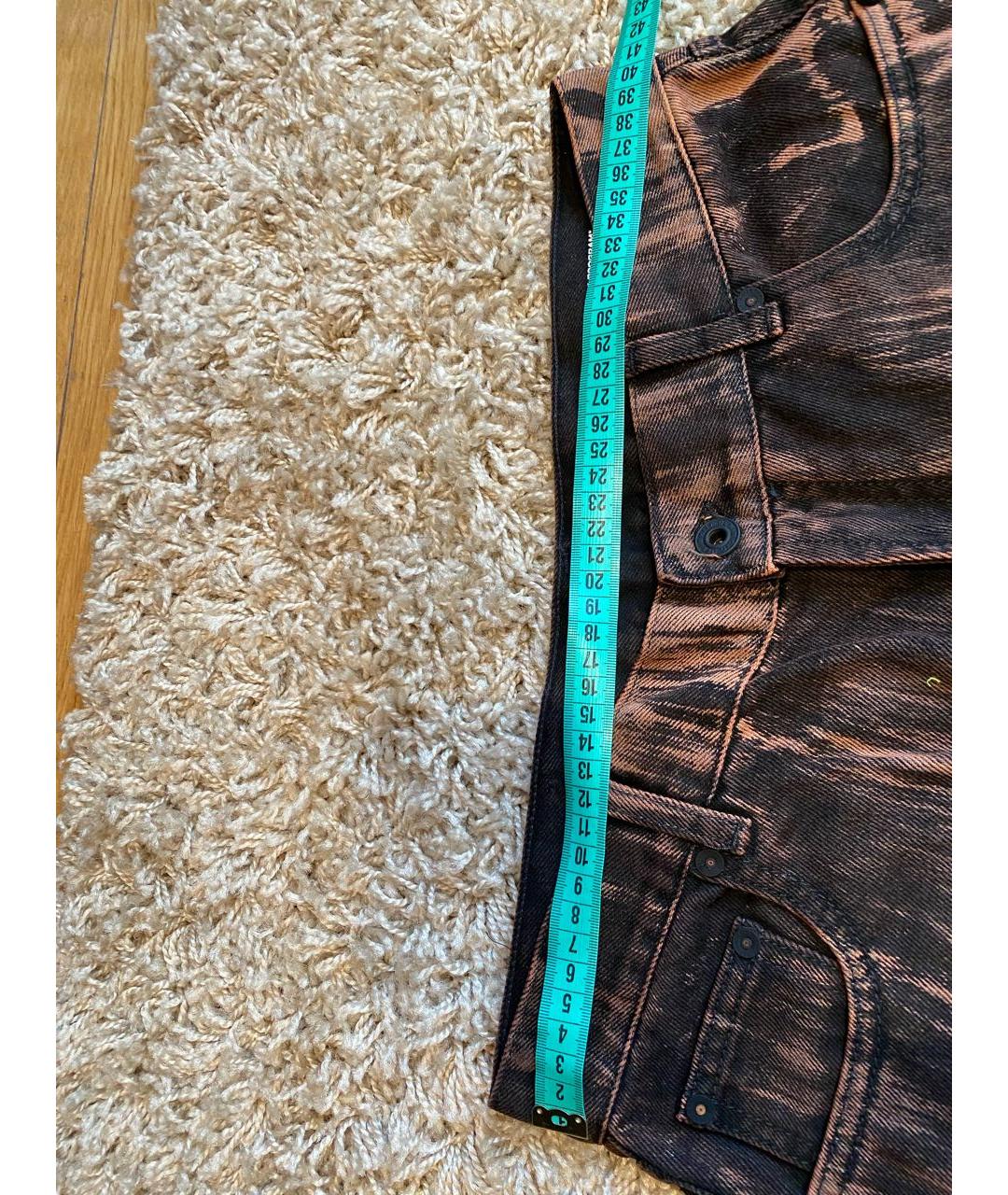 OFF-WHITE Коричневые хлопковые прямые джинсы, фото 6