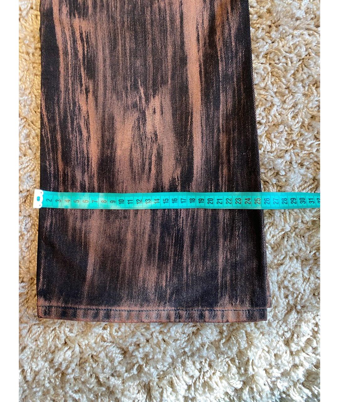 OFF-WHITE Коричневые хлопковые прямые джинсы, фото 8