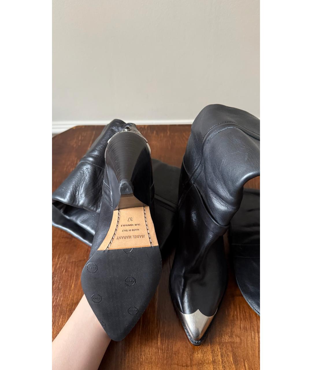 ISABEL MARANT Черные кожаные ботильоны, фото 5