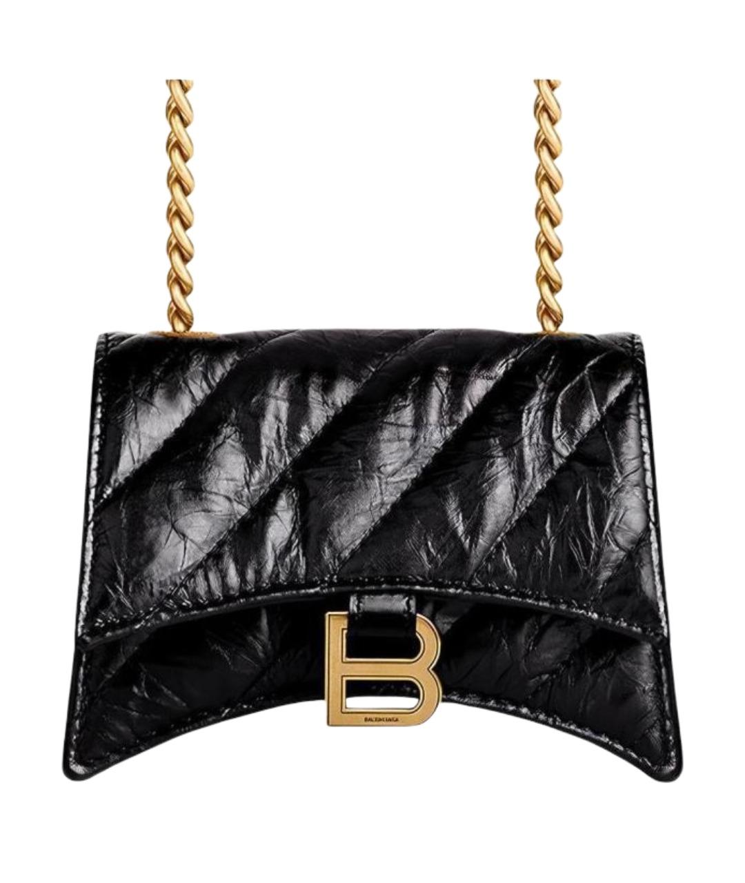 BALENCIAGA Черная кожаная сумка через плечо, фото 1
