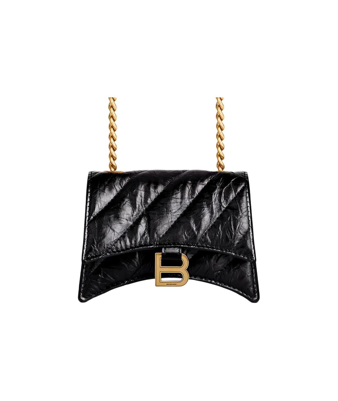 BALENCIAGA Черная кожаная сумка через плечо, фото 6