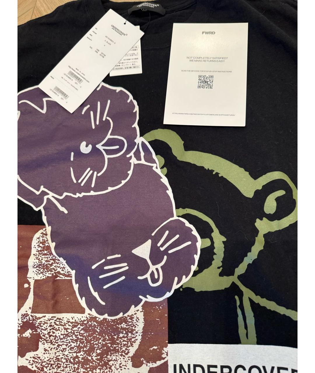 UNDERCOVER Черная хлопковая футболка, фото 2