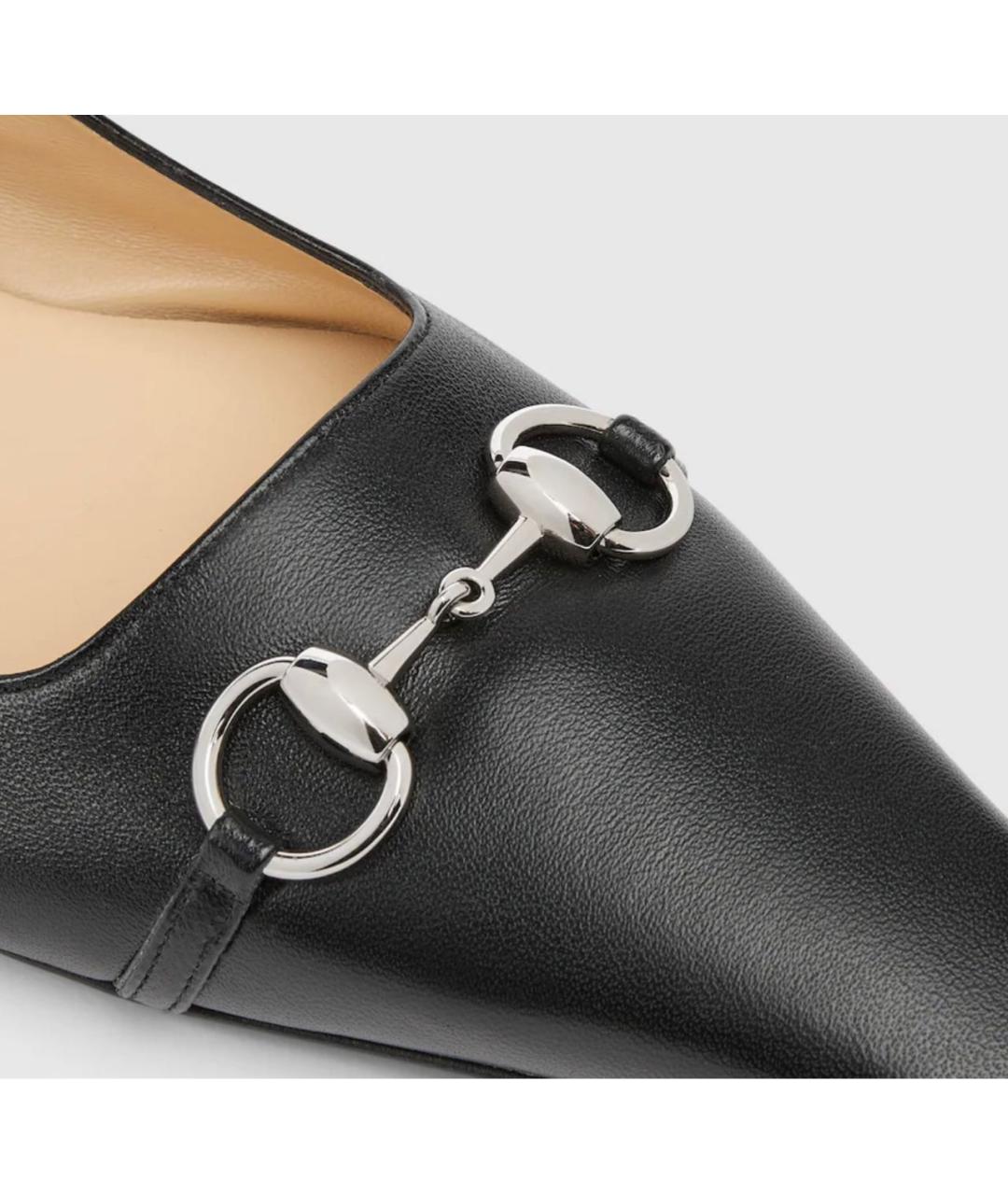 GUCCI Черные кожаные балетки, фото 4