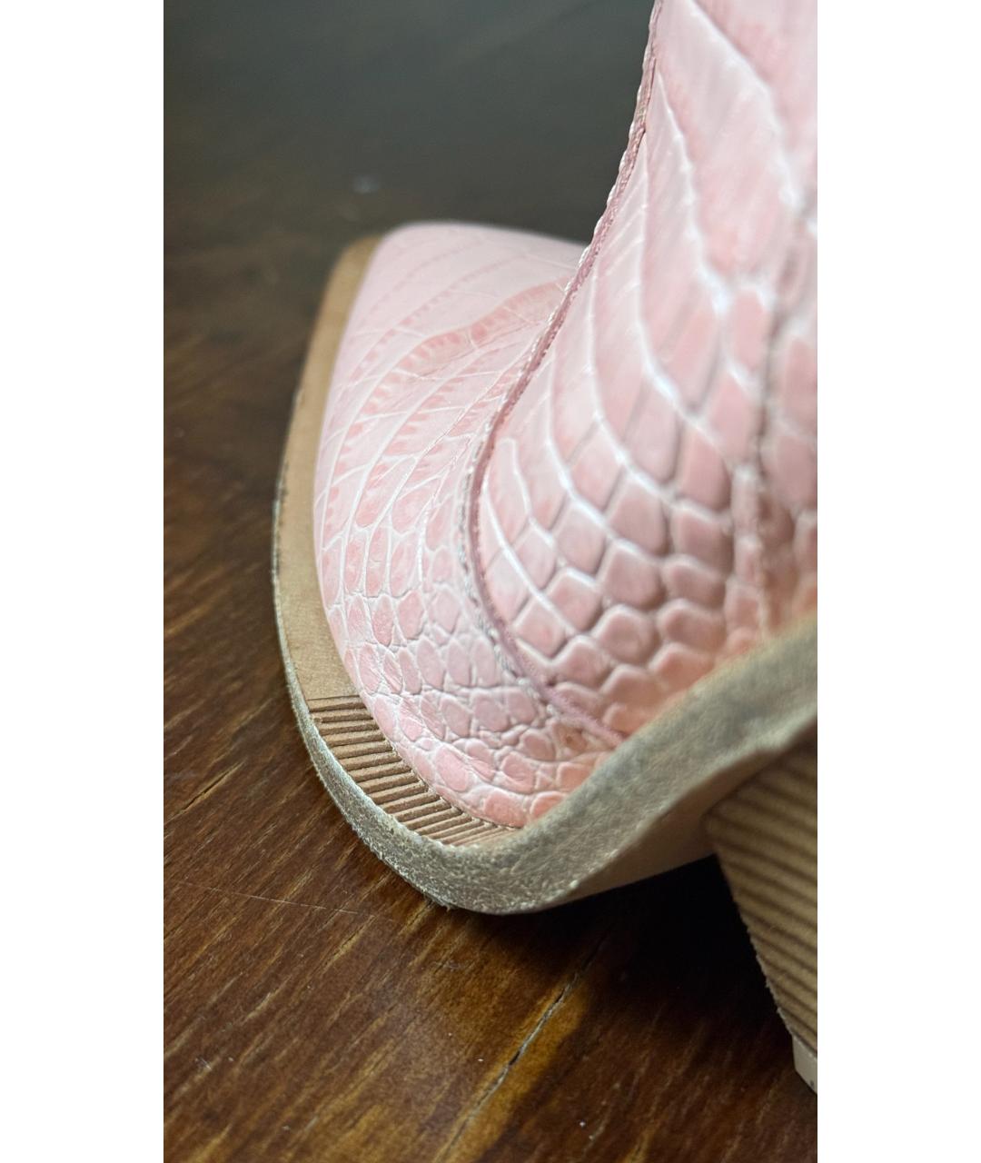 FENDI Розовые кожаные полусапоги, фото 6