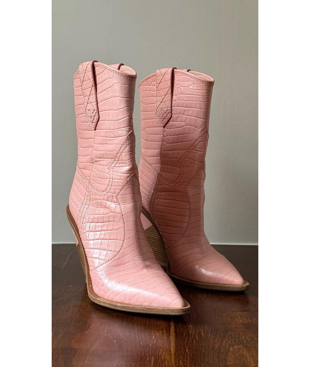 FENDI Розовые кожаные полусапоги, фото 8